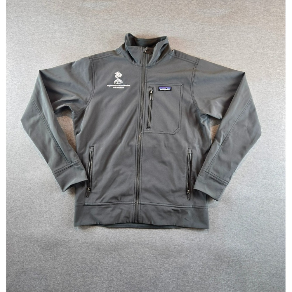 Patagonia Sidesend Jacket Mens‎ M Gray Full Zip Softshell University Wisconsin